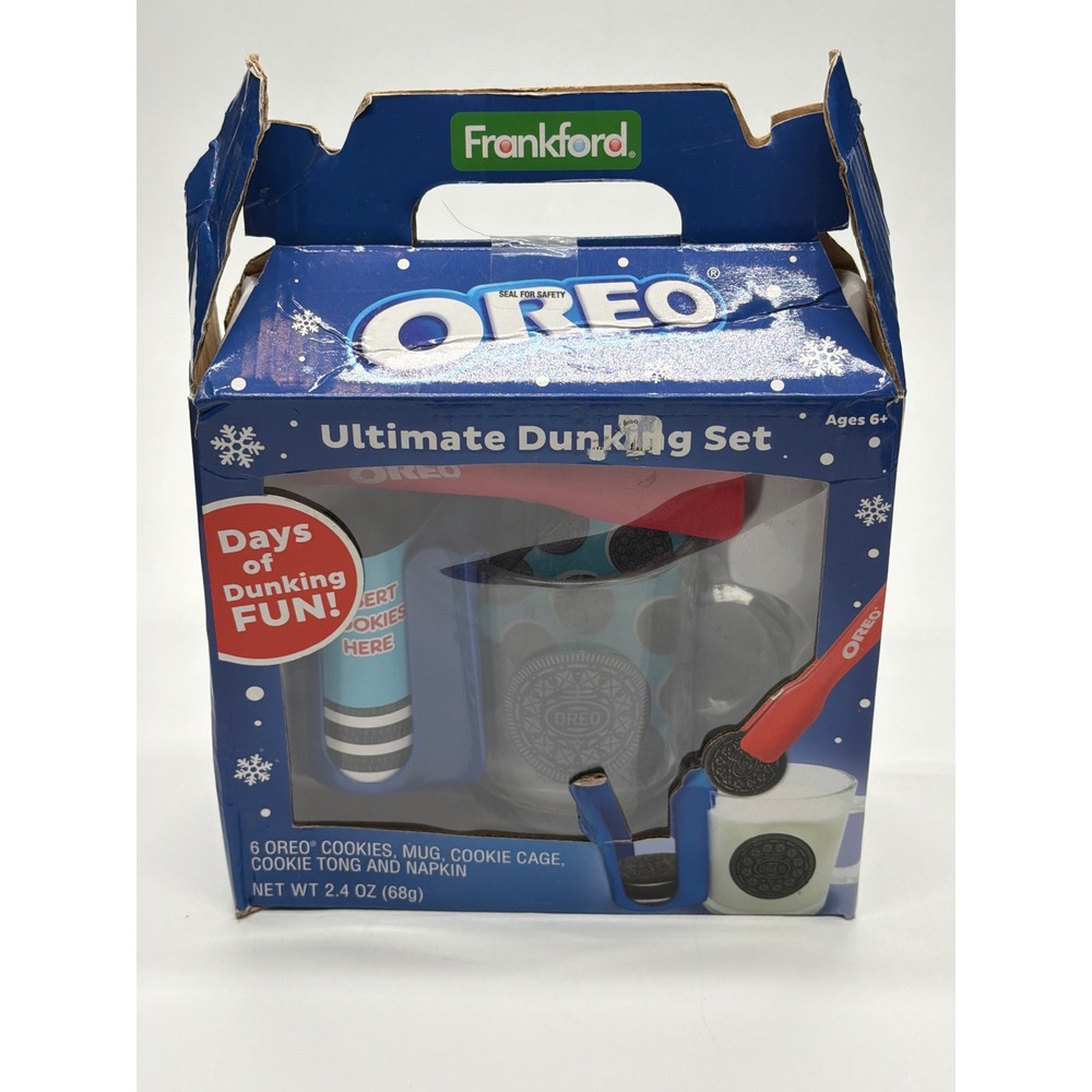 Frankford Oreo Ultimate Dunking Set Mug Cookie Cage Tongs Napkin 40297 New exp